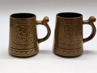 Пивные кружки Жигули 2 штуки обливная керамика СССР