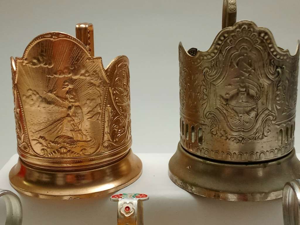 Подстаканники СССР 5 штук металл винтаж