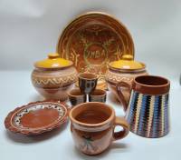 Блюдо Хива Пивная кружка Стопки Горшочки Набор посуды из керамики СССР 9 предметов