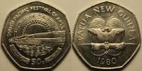 1980 Монета Папуа-Новая Гвинея 50 тойя Фестиваль Тихоокеанского искусства  Медь-Никель  UNC