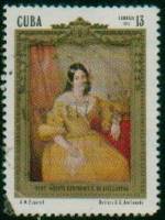 (1973-009) Марка Куба "Г. Гомес де Авельнеда"    100 лет со дня смерти Г. Гомес де Авельнеда III Θ