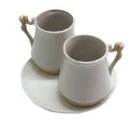 Набор чашек с блюдцем, 3 предмета, керамика (сост. на фото)