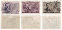 1935-53-55 Серия Набор марок 3 шт СССР Перф лин 13¾  Памяти деятелей Советского государства II Θ