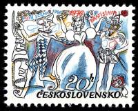 1976-017 Марка Чехословакия Сцена театра   Юбилеи культуры III Θ