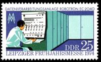 (1974-027) Марка Германия (ГДР) "Оператор"    Ярмарка, Лейпциг III O