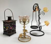 Подсвечники металл, в формце цветка, индийский подсвечник, подвесной подсвечник, 3 шт