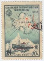 1956-102 Марка СССР Ледокол   Советская антарктическая экспедиция I Θ