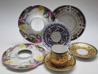 Блюдца чайные кофейные декоративные кофейная пара золотая (7 предметов)