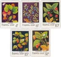 1982-017-21 Серия Набор марок 5 шт СССР  Дикорастущие ягоды III O