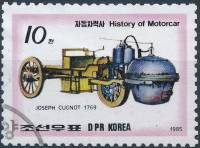 (1985-002) Марка Северная Корея "Паровой автомобиль Джозефа Кугнота, 1769 "   История автомобиля III