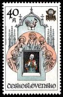(1978-031) Марка Чехословакия "Группа апостолов"    Пражская астрономическая башня с часами III Θ