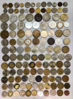 Набор иностранных монет, разные страны, разные года, разные номиналы, 130 штук