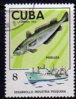 (1975-012) Марка Куба "Треска"    Развитие рыбной промышленности III Θ