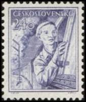 (1954-019) Марка Чехословакия "Машинист"   Стандартный выпуск. Профессии (2) III Θ