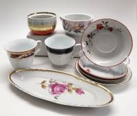 Селедочница Дулево Блюдца Пролетарий Чашки Сахарницы (9 предметов)