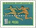 (1966-032) Марка Польша "Бег с препятствиями"   Чемпионат Европы по легкой атлетике III Θ