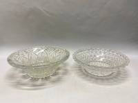 Салатник хрусталь, стекло 2 шт СССР, 21 и 23 см диаметр