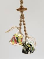 Подвеска два колокольчика сувенир Болгария керамика поливная ручная работа 