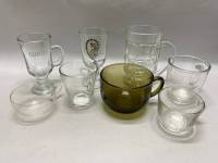 Набор прозрачных чашек и кружка для пива, 8 шт