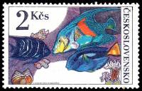 (1975-030) Марка Чехословакия "Коран-ангел"    Аквариумные рыбы III O