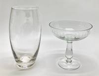 Конфетница на ножке + ваза, стекло