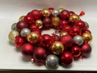 Елочные украшения венок из красных шаров