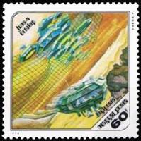 (1978-008) Марка Венгрия "Лунный поселок"    Научно-фантастические картины Пал Варга II Θ