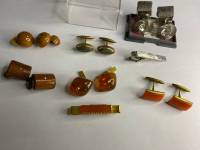 Запонки 6 пар мужские СССР и зажим для галстука 2 шт