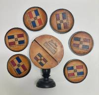 Набор подставок под бокалы, натуральная кожа, Доминиканская республика