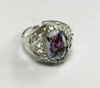 Перстень "Финифть", серебрение (сост. на фото)