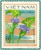 (1980-011a) Марка Вьетнам "Монохория"  Без перфорации  Водяные цветы III Θ