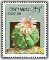 (1987-106a) Марка Вьетнам "Цветущий кактус (5)"  Без перфорации  Кактусы III O