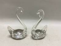 Статуэтка лебедь стекло 2 шт