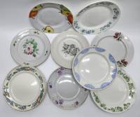 Тарелки десертные разные 14 шт  диаметр 19-20 см