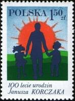 (1978-045) Сцепка (4 м) Польша "С детьми"    100 лет со дня рождения Я. Корчак III Θ