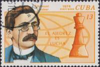 (1976-020) Марка Куба "Эмануэль Ласкер"    История шахмат III Θ