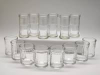 Подсвечники стопки стаканы 14 штук стекло 