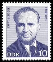 (1974-010) Марка Германия (ГДР) "Курт Бюргер"    Деятели Рабочего движения III Θ