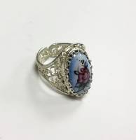 Перстень "Финифть", серебрение (сост. на фото)