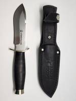 Нож Армия России Общая длина 27,5 см в кожаном чехле с наборной рукоядкой