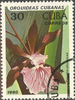 (1980-035) Марка Куба "Энциклия красная"    Орхидеи III O