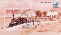 (1986-045) Блок марок  Куба "Куба 1837"    Локомотивы III Θ