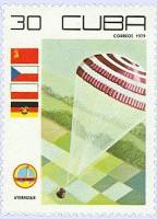 (1979-027) Марка Куба "Спуск капсулы с космонавтами"    День космонавтики II Θ