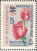 (1963-038) Марка Болгария "Надпечатка на 1962-031"   Международная выставка почтовых марок в Риччоне