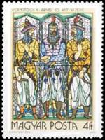 (1972-092) Марка Венгрия "Арпад и два лидера"    Витражи I Θ