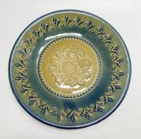 Тарелка декоративная объёмный рисунок цветы, керамика