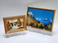 Картина миниатюра пейзаж с янтарем и Фото Горы (в рамках)