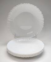 Тарелки десертные 6 шт белые стеклокерамика волнистый край