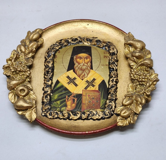 Икона Анакаиф Ксенофонт оклад - керамика 