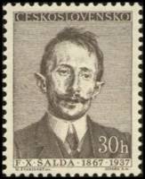 (1957-003) Марка Чехословакия "Ф. Шалда"    Писатели и поэты II Θ